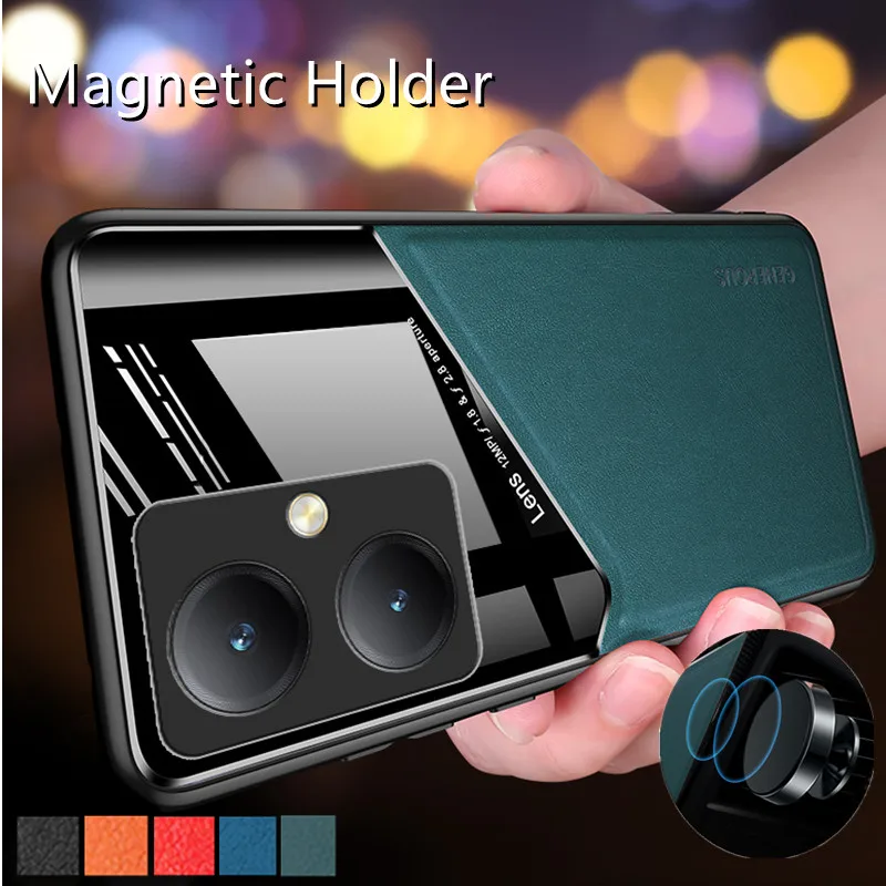 Funda a prueba de golpes para Xiaomi Redmi 13C 12 5G 12C 10C A1 Plus 10A 9C 9A 8 8A, funda protectora con soporte magnético para coche