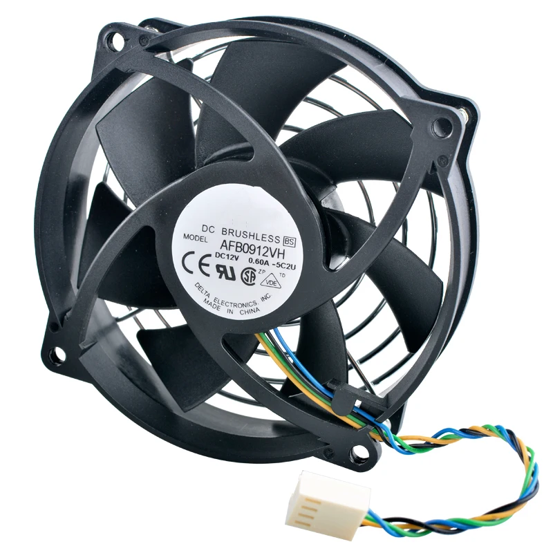 AFB0912VH Ventilador de enfriamiento de núcleo de cobre 92 mm 80 mm DC12V 0.60A 4 pines 5000 RPM Disipación de calor de aleta de aluminio para CPU de 775 pines - imagen 5