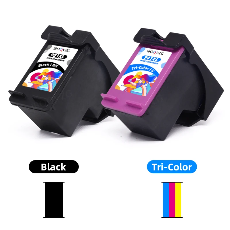 Cartuchos de tinta IBOQVZG 901XL de repuesto para HP901XL para cartucho de tinta HP 901 para Officejet 4500 J4500 J4540 J4550 J4580 J4640 - imagen 2