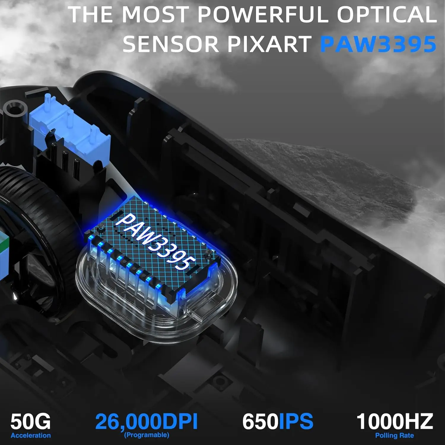 Ratón inalámbrico para juegos AJAZZ AJ139PRO, modo dual 2,4G/inalámbrico, sensor PAW3395 de 26000 DPI, 59 g, ligero, ergonómico para diestros - imagen 5