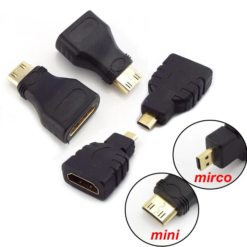 Mini adaptador de Cable de extensión, convertidor macho a hembra, conector compatible con HDMI para HDTV 1080p, HD TV, videocámara