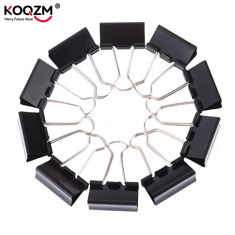 10 pzas/lote negro Metal Binder Clips 19mm/ 25mm/ 32mm notas carta Clip de papel suministros de oficina para asegurar Clips - imagen 5