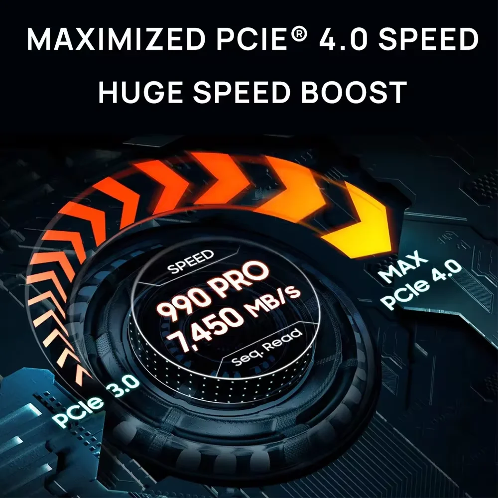 Samsung SSD 990PRO 1TB 2TB 4TB M.2 2280 Disco interno de estado sólido PCIe Gen 4.0 X 4 NVMe Lectura máxima 7450 Mbps para computadora portátil - imagen 3