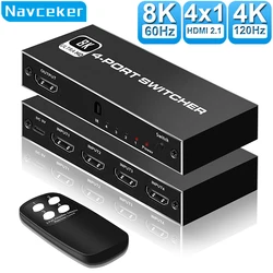 Conmutador HDMI 2.1 8K/4K 120Hz – 4 Entradas 1 Salida