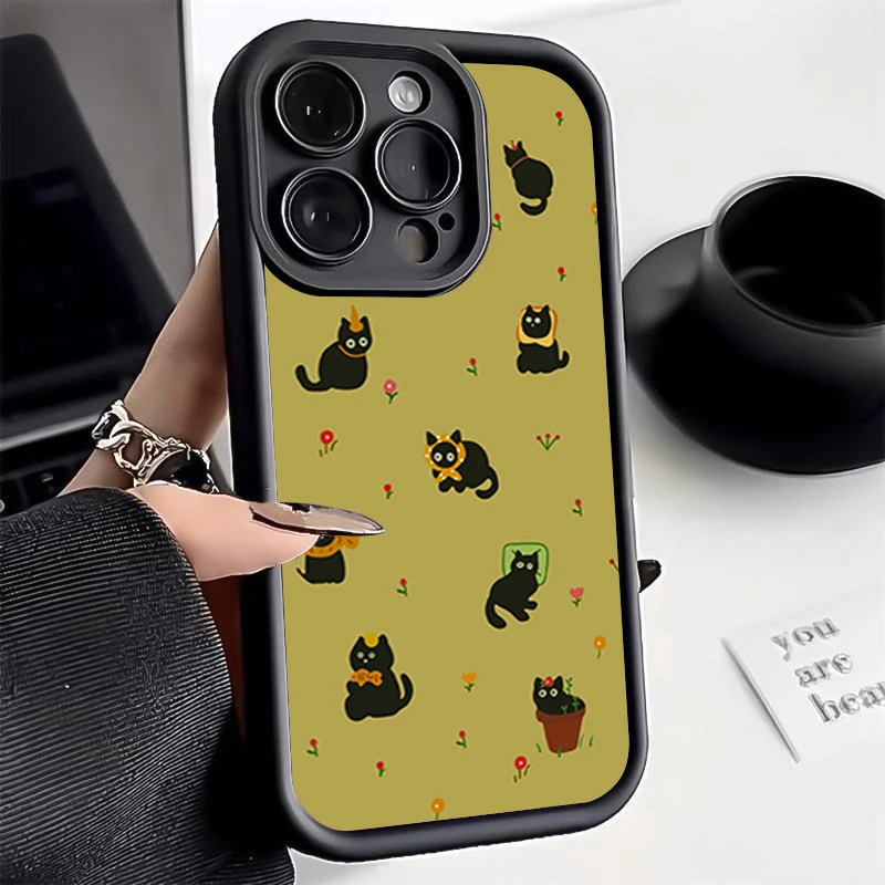 ¿Qué es el lindo gato haciendo? Funda para iPhone 11 12 13 14 15 16PRO MAX PLUS Cobertura completa de lentes Prevención de caídas funda de teléfono tpu - imagen 5