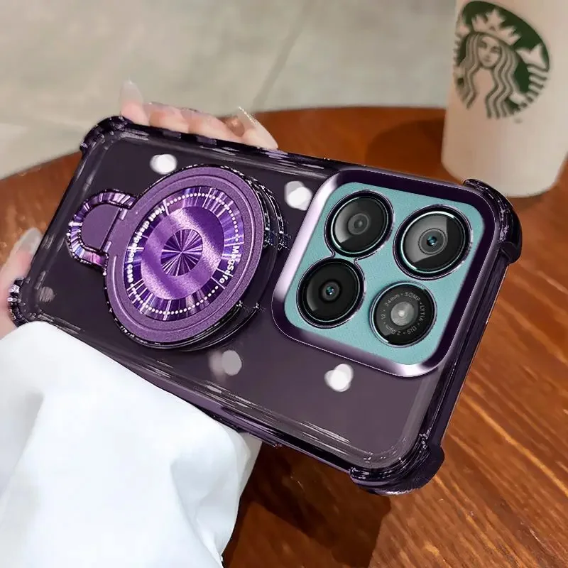 Funda con soporte magnético Magsafe transparente a prueba de golpes para Motorola MOTO Edge 60 Edge 50 Edge60 Fusion Pro Neo, funda de silicona - imagen 2