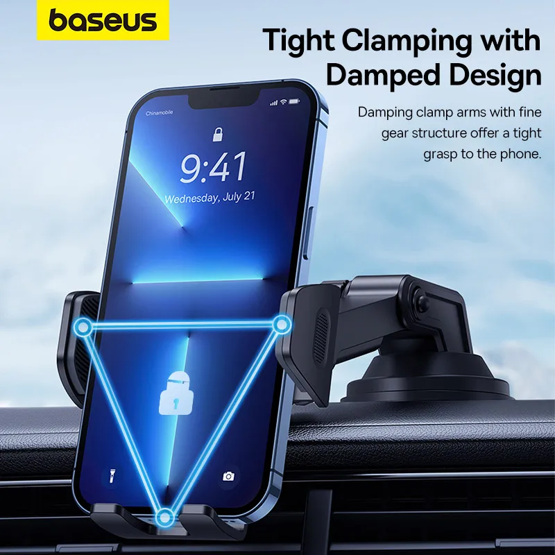 Baseus-Soporte de teléfono para salpicadero de coche, accesorio para parabrisas de 360 °, para iPhone y Samsung, de 5,4 a 7,2 pulgadas - imagen 2