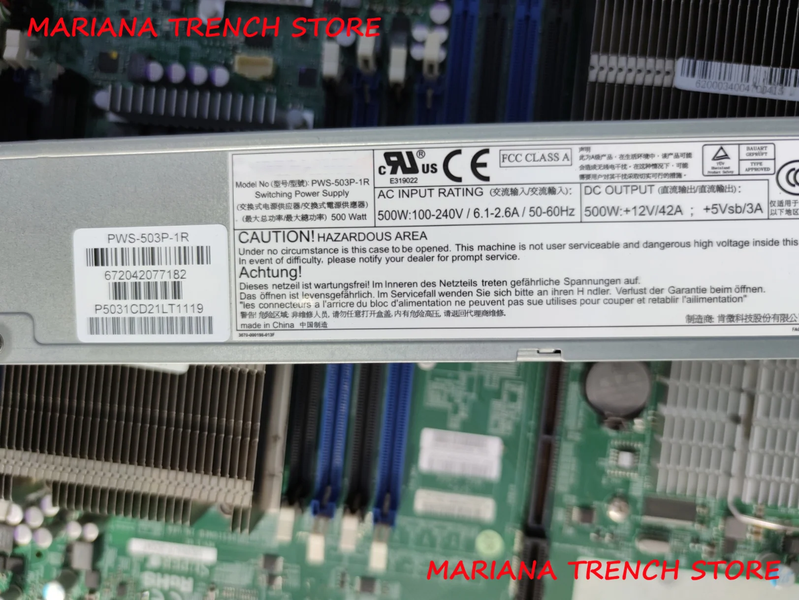 PWS-503P-1R para fuente de alimentación redundante Supermicro 500W 1U - imagen 3