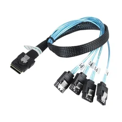 Cable SAS 4i SFF-8087 a 4 SATA 50 cm 12Gbps para disco duro HDD