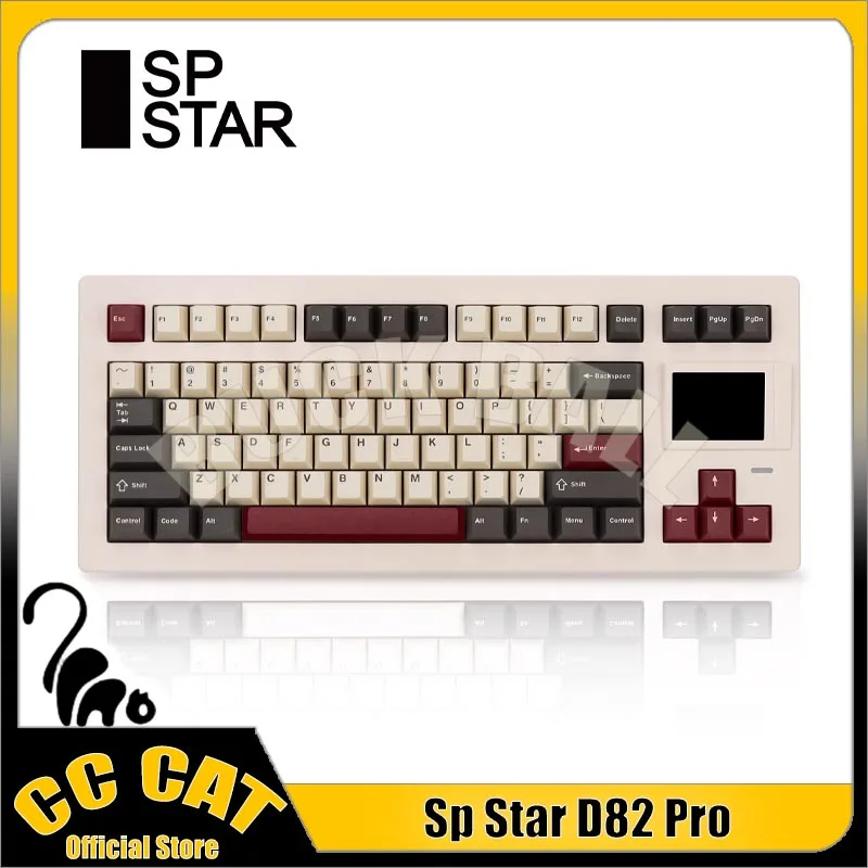 Sp Star D82 Pro Teclado mecánico 3 modos inalámbrico Bluetooth pantalla Gamer Pc teclados para juegos Rgb personalizado regalo de intercambio en caliente