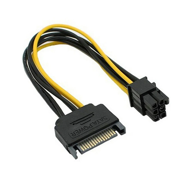 OULLX-Cable de fuente de alimentación SATA de 6 pines para BTC Miner PC PCIe PCI-E PCI, adaptador de Cable para máquina SATA, accesorios de Cable de ordenador - imagen 4