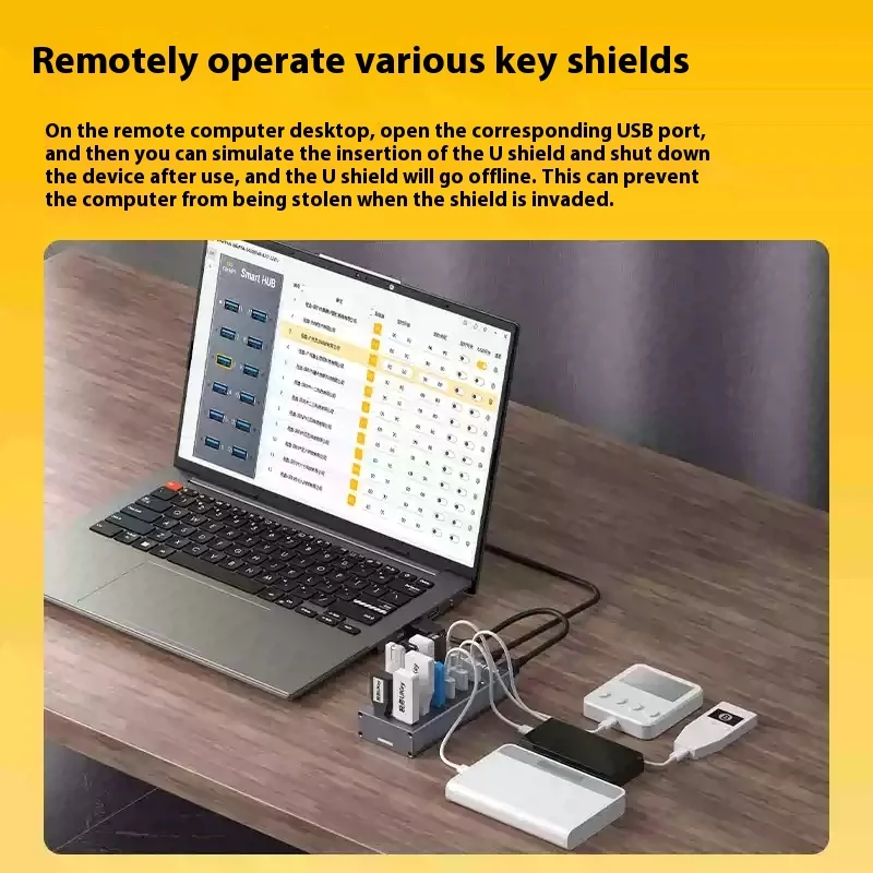 SmartHUB Hub USB 3.0 de 12 puertos Controlado por software Carga inteligente Compatible con LinkPi 5 Gbps - imagen 4