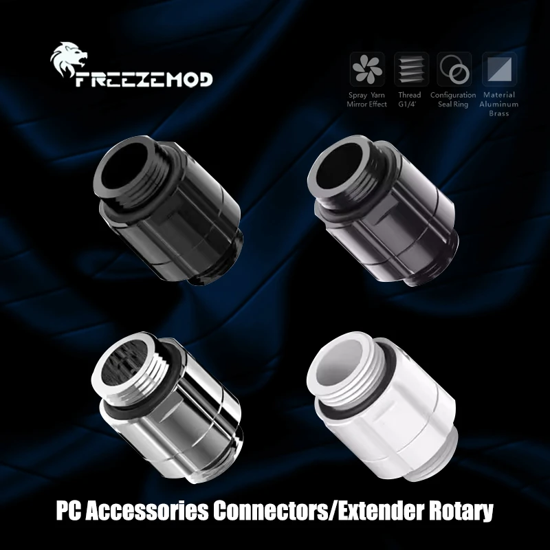 FREEZEMOD GXZDS-E3, conectores/extensor de accesorios para PC, rosca rotativa G1/4, macho doble giratorio de 360 grados, accesorio de junta a tope - imagen 2