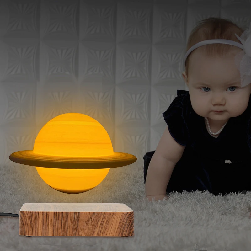 Lámpara de Saturno levitante magnética 3D, luz nocturna giratoria de 3 colores, lámpara flotante inalámbrica LED para habitación de bebé, regalos novedosos de Navidad - imagen 5