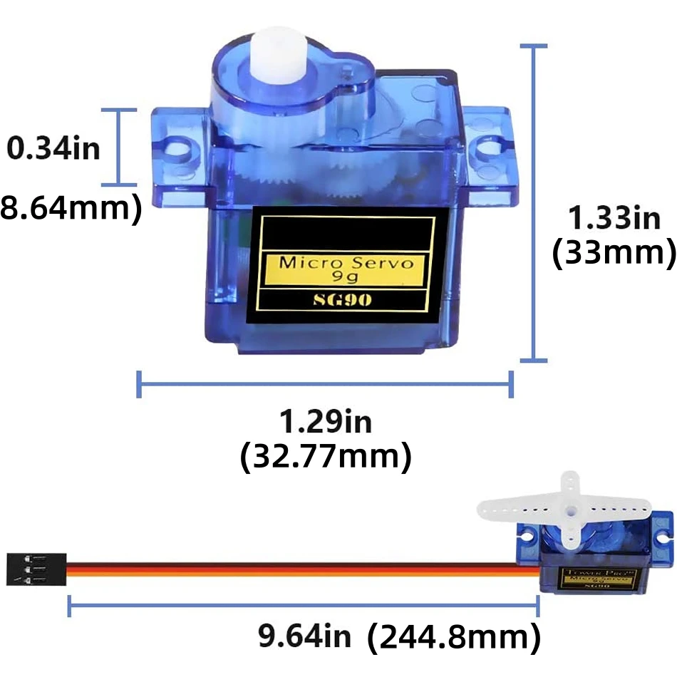 5/10 Uds SG90 servomotor Micro Servo 9G servomotor para RC Robot brazo helicóptero avión Control remoto para aviones Rc ala fija - imagen 3