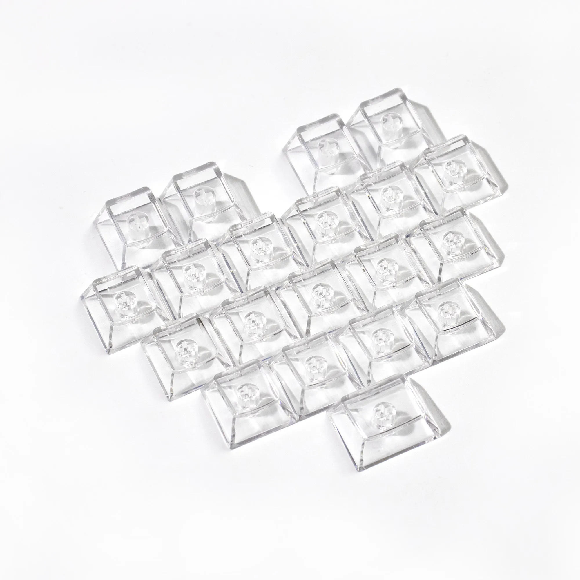 20 piezas de cristal transparente para teclado, teclas personalizadas con corazón de amor, perfil de cereza, UV, PC, DIY - imagen 5