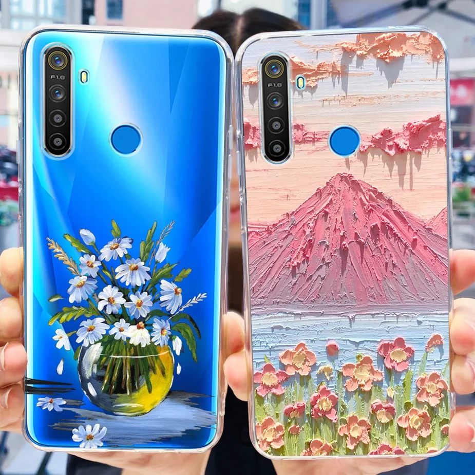 Funda de silicona transparente para teléfono Realme, carcasa bonita pintada a la moda, para Realme, 5 Pro, 5S, 5i, Realme5 Pro, Realme - imagen 3