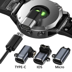 Adaptador convertidor de cargador tipo C/4 pines/Micro USB para Garmin Fenix 7/7S/7X/6/6S/6X/5 Forerunner 745 955 enchufe de carga para reloj inteligente