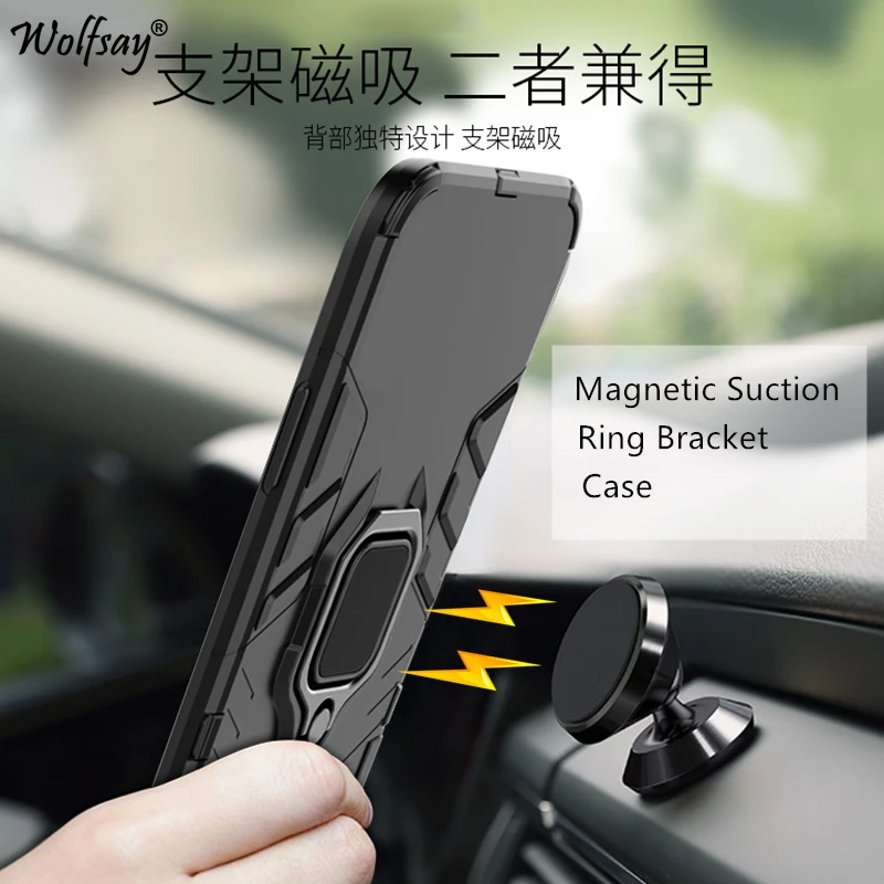 Wolfsay para Vivo iQOO 3 funda, iQOO3 5G soporte para coche fundas de armadura PC dura y funda de silicona suave para Vivo iQOO 3 V1955A con imán - imagen 4