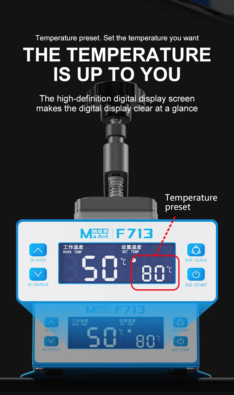 MAANT F713 máquina de eliminación de marcos abrazadera de Control eléctrico + paneles de succión superiores e inferiores herramienta de desmontaje de pantalla de calefacción