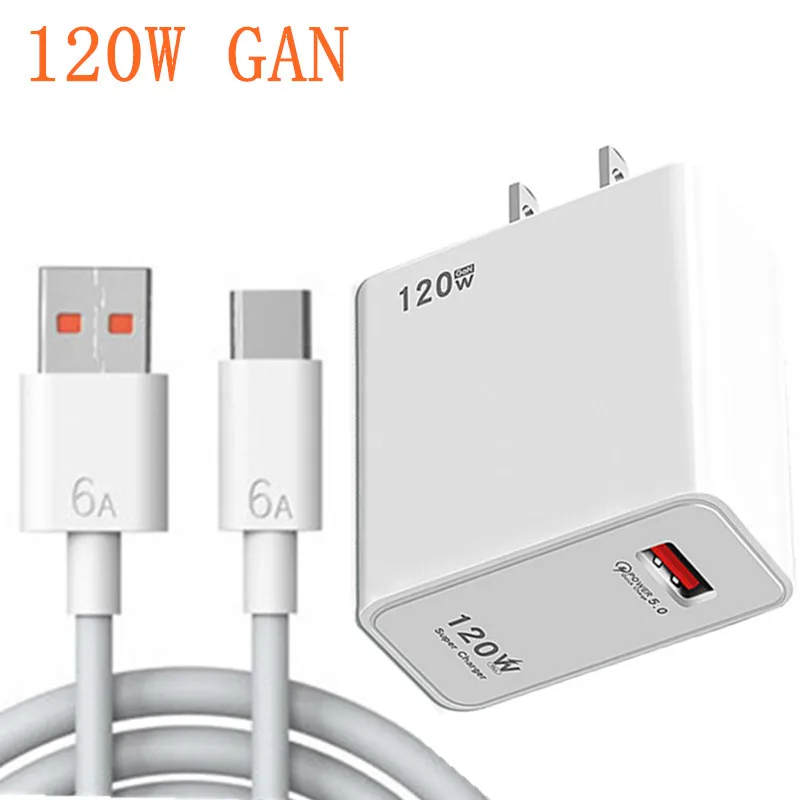 Cargador GaN de 120W para ordenador portátil, adaptador de carga rápida QC5.0 para iPhone 14, 13, 12 Pro Max, Xiaomi, Samsung, poco