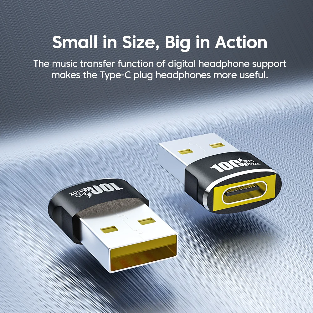 Crouch-Adaptador USB tipo C OTG de 100W, adaptador USB A macho A USB C hembra, transferencia de datos de carga rápida para auriculares móviles y portátiles - imagen 2
