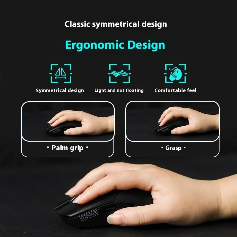 EPOMAKER Click Lite 3 modos PAW3311 58g inalámbrico Bluetooth ligero 12000DPI ratón de larga resistencia Oficina Gaming PC portátil regalo - imagen 4