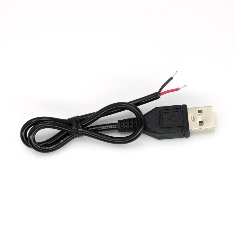 10 Uds USB 2,0 enchufe macho 2pin Cable desnudo Cable de alimentación USB Cable Pigtail DIY para equipo USB instalado reemplazar reparación DIY ﻿ - imagen 3