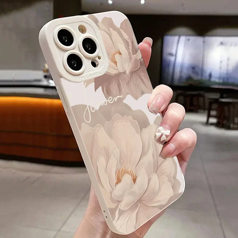 Funda de teléfono con pintura al óleo Floral para iPhone 15 Pro Max, fundas para iPhone 11 12 13 14 16 XS X XR 7 8 Plus, cubierta de parachoques mate a prueba de golpes - imagen 5