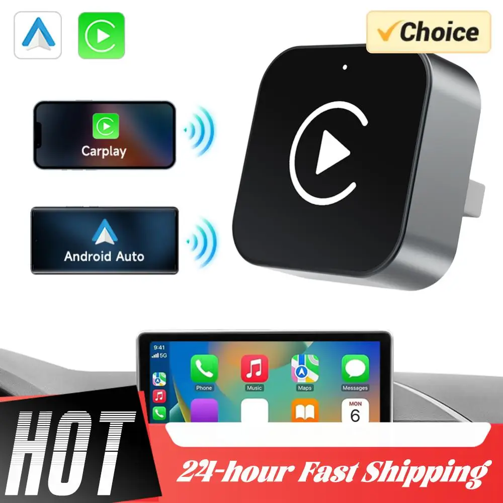 Adaptador inalámbrico 2 en 1 CarPlay Android Auto Carplay AI Box Plug & Play Smart TV Box sistema inteligente de coche para coches con cable de fábrica - imagen 4