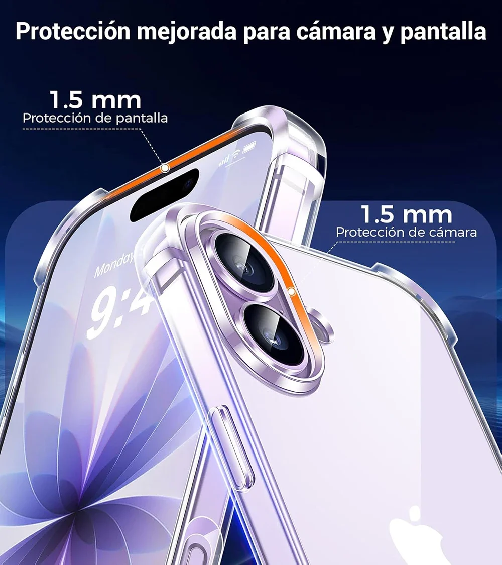 Funda suave de silicona con Airbag 3D para iPhone Air 17 16 15 14 13 12 11 Pro Max Plus Mini cubierta trasera ultrafina carcasa delgada transparente 17Air - imagen 2