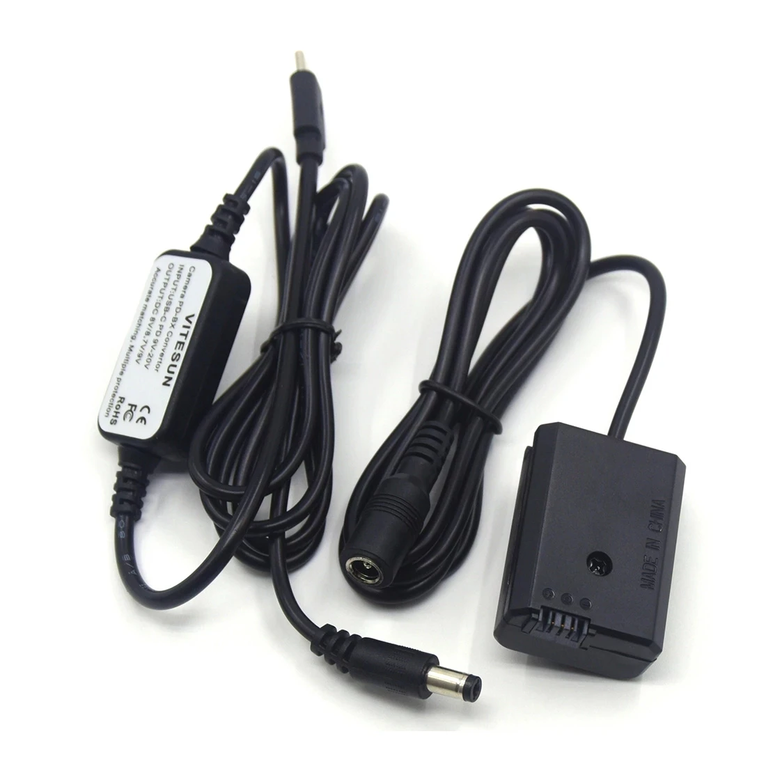 NP-FW50 AC-PW20 batería simulada + adaptador de Cable USB C para banco de energía para Sony ZV-E10 A7M2 A7II A7S2 A7R A7RII A6000 A6300 A6400 A6500 - imagen 3