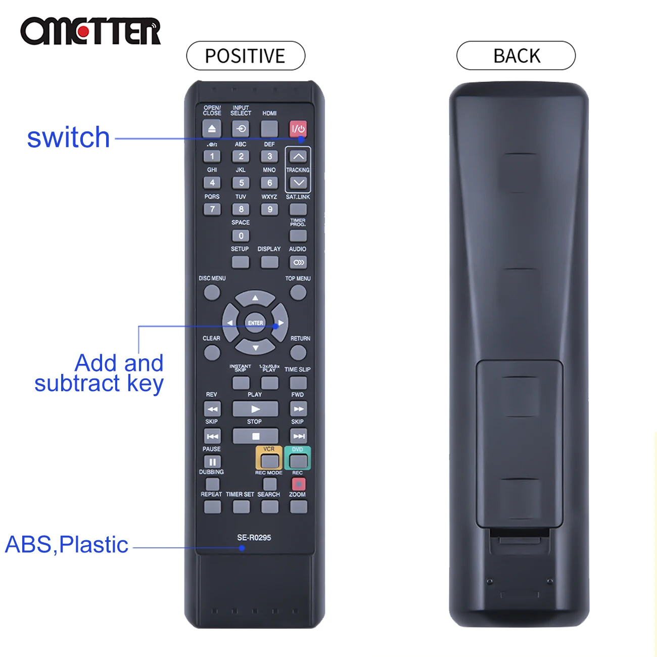 Mando a distancia de repuesto para Toshiba, grabadora de DVD, VCR, DVR620KU, SE-R0295, DKVR60KU, D-VR620, DVR610KU, D-VR610KU, D-VR620KU, DVR620KC, D-VR610 - imagen 5