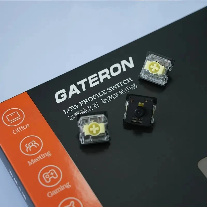 Gateron KS-33 perfil bajo 2,0 interruptor Banana luz 3 pines verde RGB DIY intercambio en caliente interruptores de teclado mecánico para juegos - imagen 4