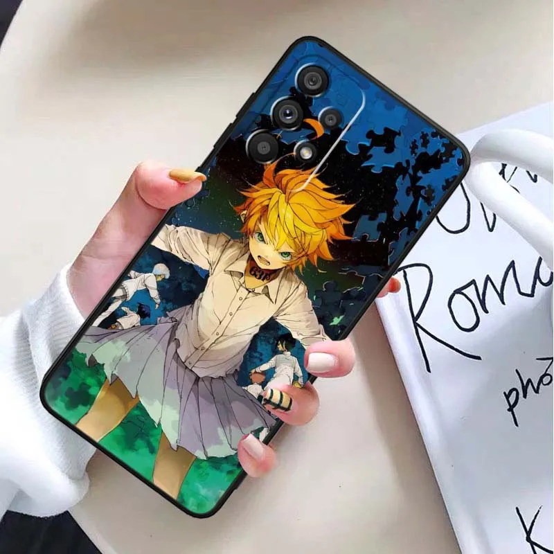 The Promised Neverland para Samsung Galaxy A54 A55 A56 A70 A71 A72 A73 J4 J6 M02 M11 M12 5G funda negra para teléfono - imagen 3