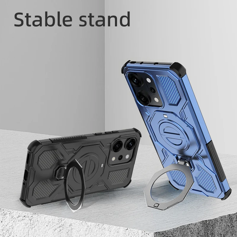 Funda de teléfono con soporte de Metal para Oppo Reno14 Pro, hoja magnética de hierro para Oppo Reno14, soporte чехол, Funda trasera para Reno14 - imagen 3