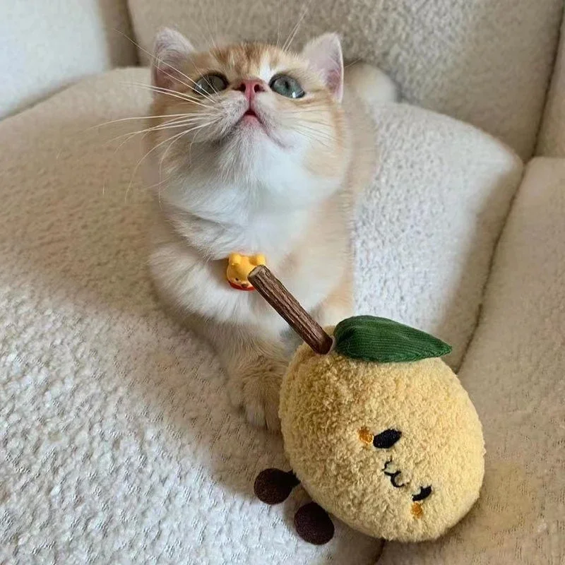 Lindo gato de peluche de juguete de dibujos animados gato Teaser varita juguetes interactivos lindo gato rasguño juguete mordedura resistente dentición suministros para mascotas - imagen 4
