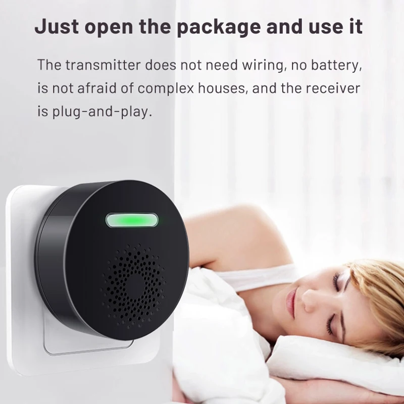 Timbre inalámbrico para hogar inteligente, timbre de bienvenida, botón autoalimentado, No requiere batería, alarma de sonido, receptor de 36 tonos de llamada - imagen 4