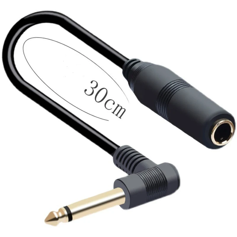 Cable de extensión de micrófono de 30CM, adaptador grande de dos núcleos macho a hembra de 6,5mm, Cable de conversión de enchufe de codo para altavoz y guitarra de 6,35mm - imagen 2