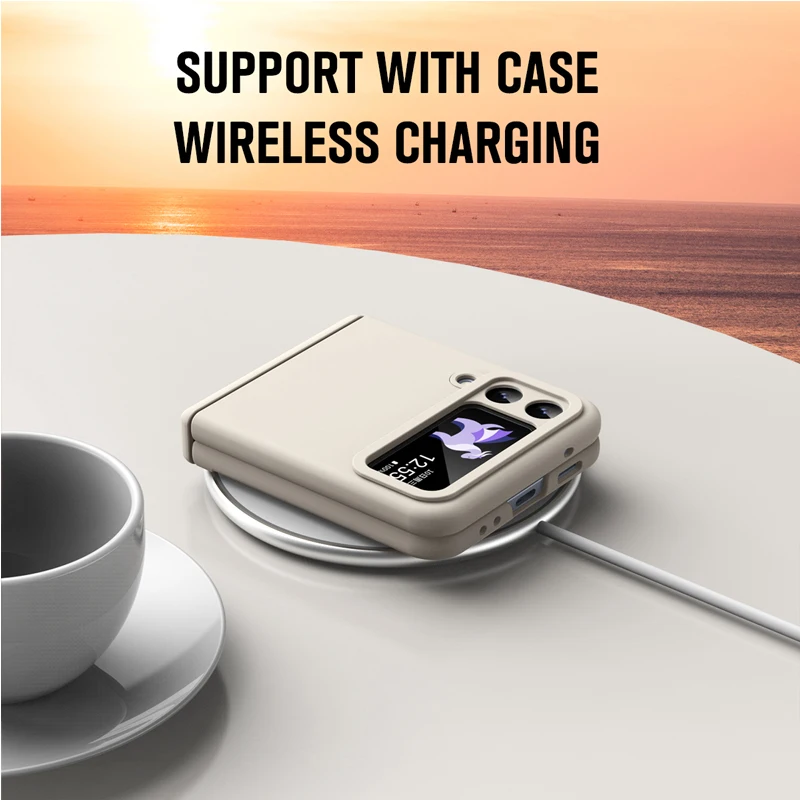 Funda de teléfono de protección completa con bisagra a prueba de golpes para Samsung Galaxy Z Flip 5 4, cubierta dura de tacto de piel mate de lujo para Galaxy Z Flip 3 - imagen 5