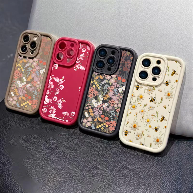 Funda para Realme 15 14 Pro 5G C71 C75 C53 C55 C63 C12 C20 C12 C21 11 12 13 Plus Funda de silicona con flores pequeñas