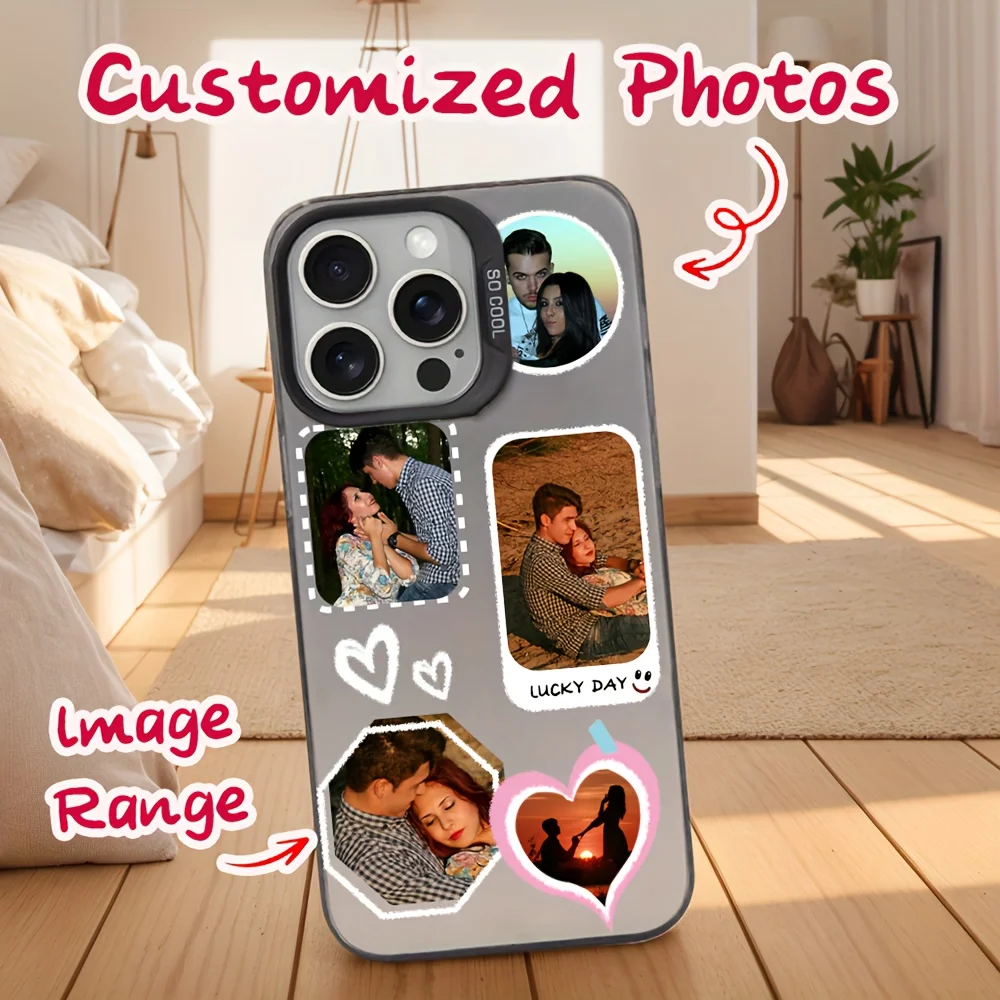 Para iPhone 16 16e 15 14 13 12 11 Pro Max Mini SE 2020 2022 XS XR 7 8 Plus DIY pareja foto diseño personalizado IMD funda a prueba de golpes - imagen 5