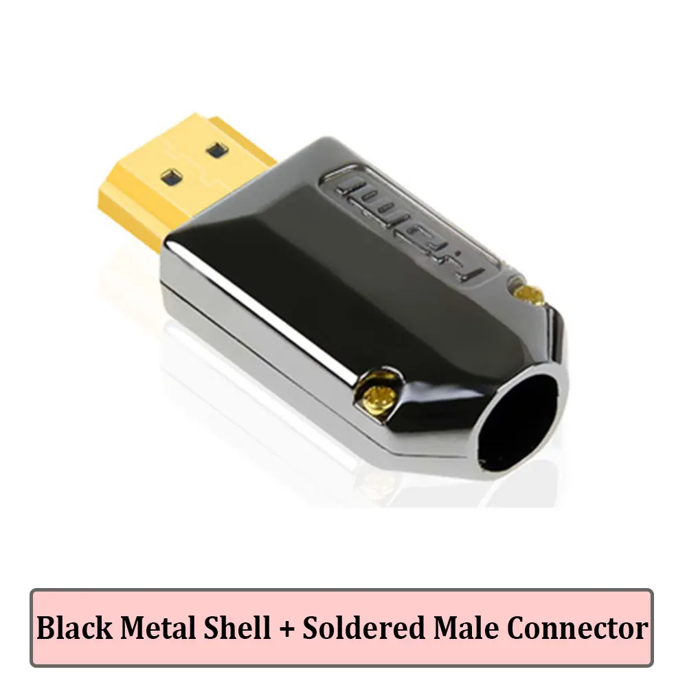 Conector HDMI de soldadura con carcasa, conector de Cable HD de soldadura de Metal DIY, junta de Cable de datos HD de alta velocidad para computadora, TV, cobre puro - imagen 4