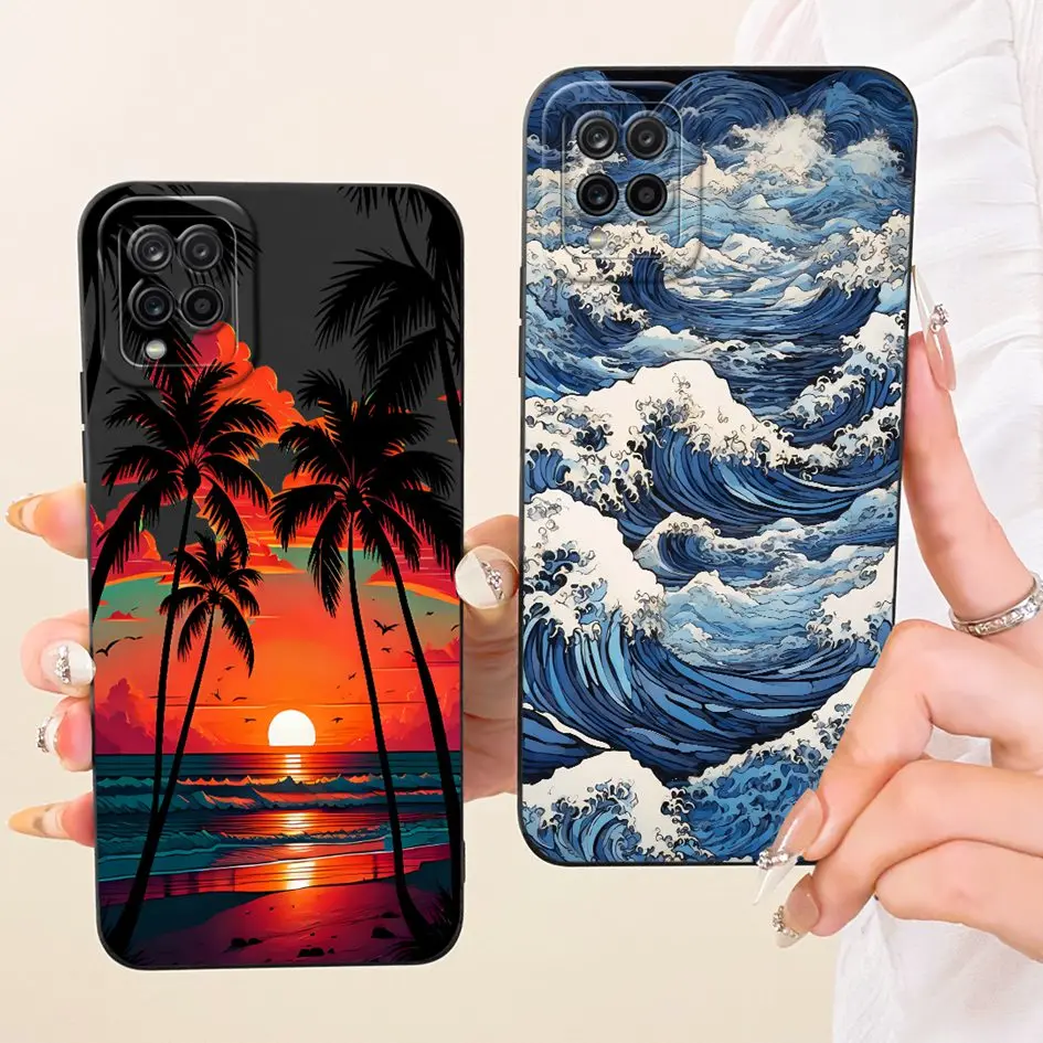 Para Samsung Galaxy A22 4G A22s 5G funda SM-A225F SM-A226B funda de teléfono de silicona suave pintada de lujo para Samsung M22 M32 4G carcasa