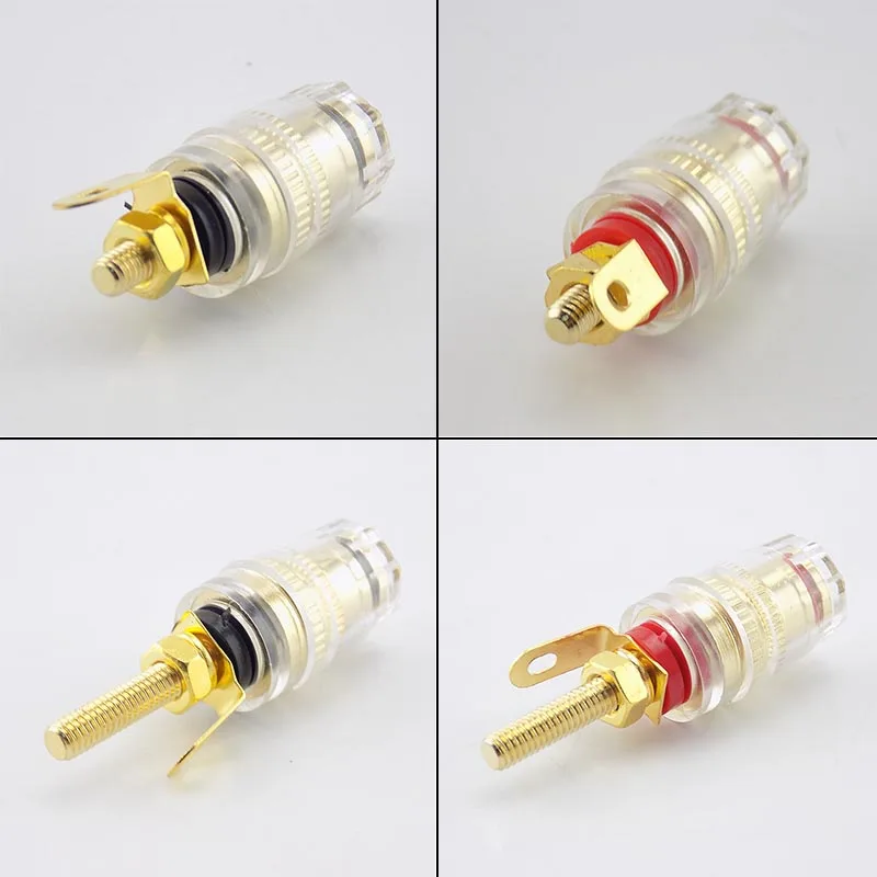 Terminal de altavoz de poste de encuadernación de 4mm, conector Banana, conector Jack, adaptador de conector de altavoz chapado en oro profesional a7