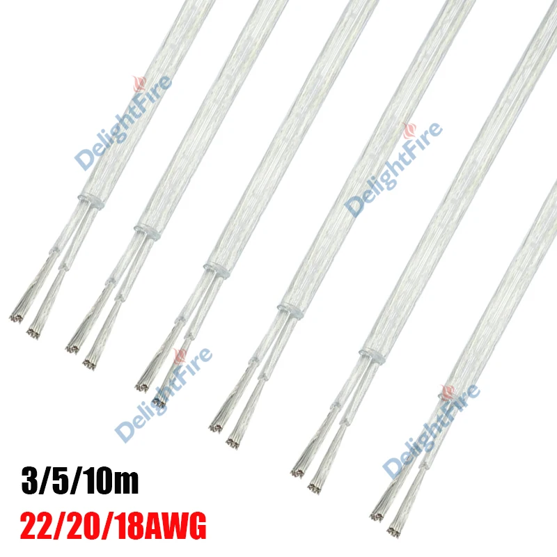 Cables eléctricos transparentes de 12V, Cable de Audio de altavoz Flexible de 2 núcleos para batería de coche automotriz, lámpara de iluminación LED, proyectos de bricolaje - imagen 2