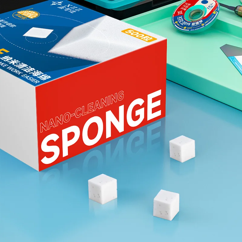 XZZ XINZHIZAO 500 Uds Nano esponja de limpieza sin residuos pantalla de teléfono PCB placa base cámara de vidrio trasero flujo de soldadura limpieza de aceite - imagen 2