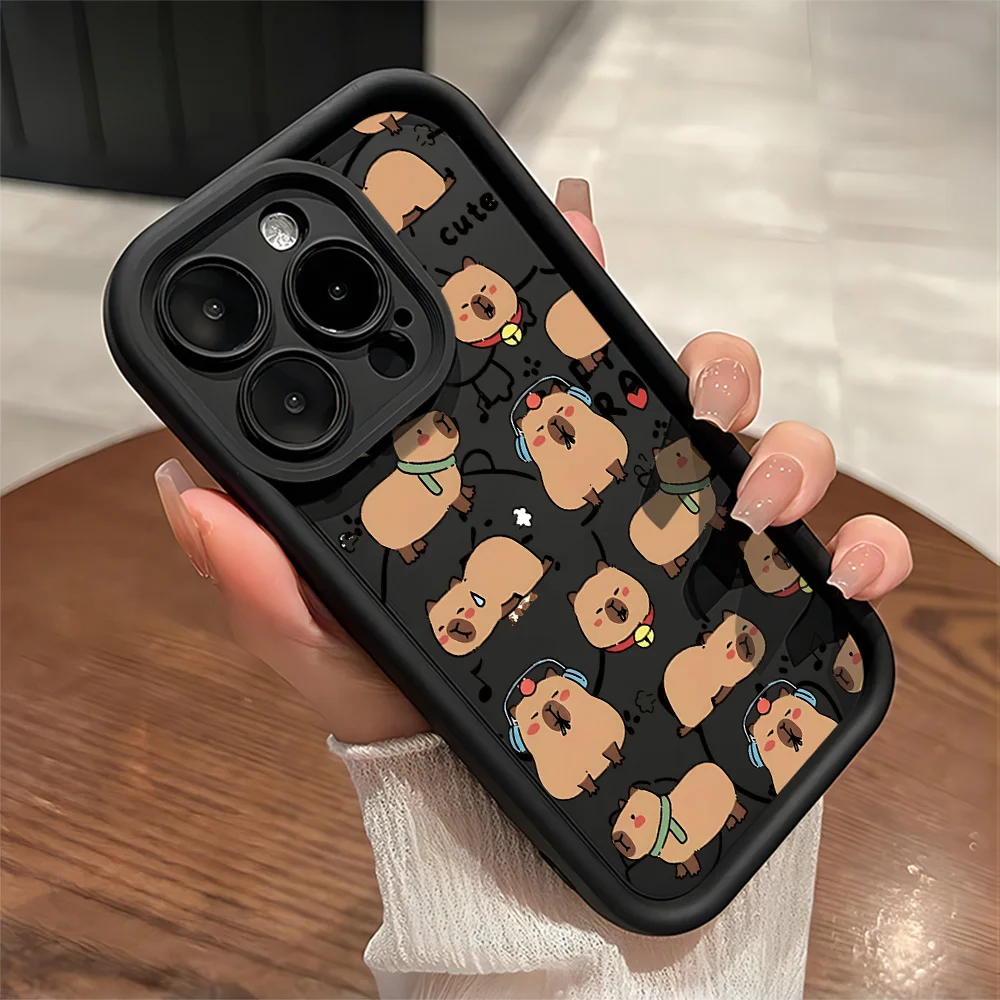 Nueva funda de teléfono bonita Capybaras para IPhone 17 16e 16 15 14 13 12 11 Air Pro Max Mini XR XS X 7 8 6 6s Plus, funda trasera suave de TPU - imagen 5