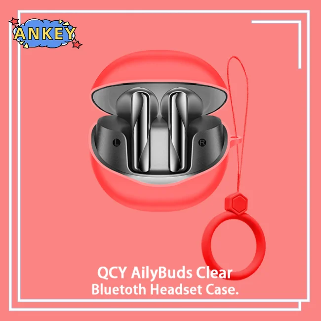 Funda transparente para auriculares QCY AilyBuds, anillo protector de silicona, cubierta de dibujos animados, Auriculares Bluetooth - imagen 4