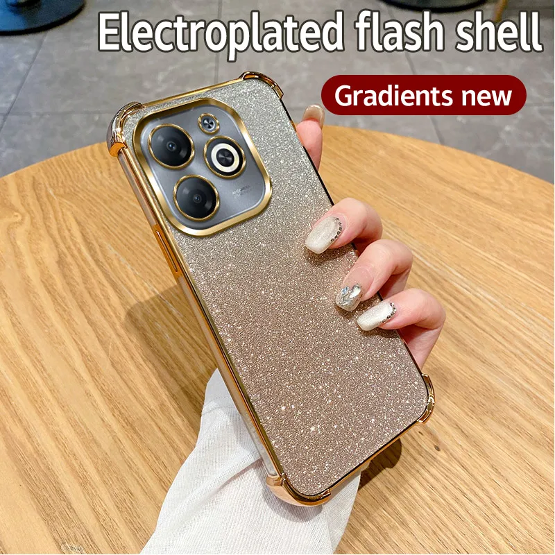 Funda de silicona chapada con purpurina brillante de lujo para Funda Xiaomi Redmi 15 15C 4G 5G Redmi Note 15 Pro Plus Pro + Funda suave a prueba de golpes - imagen 5